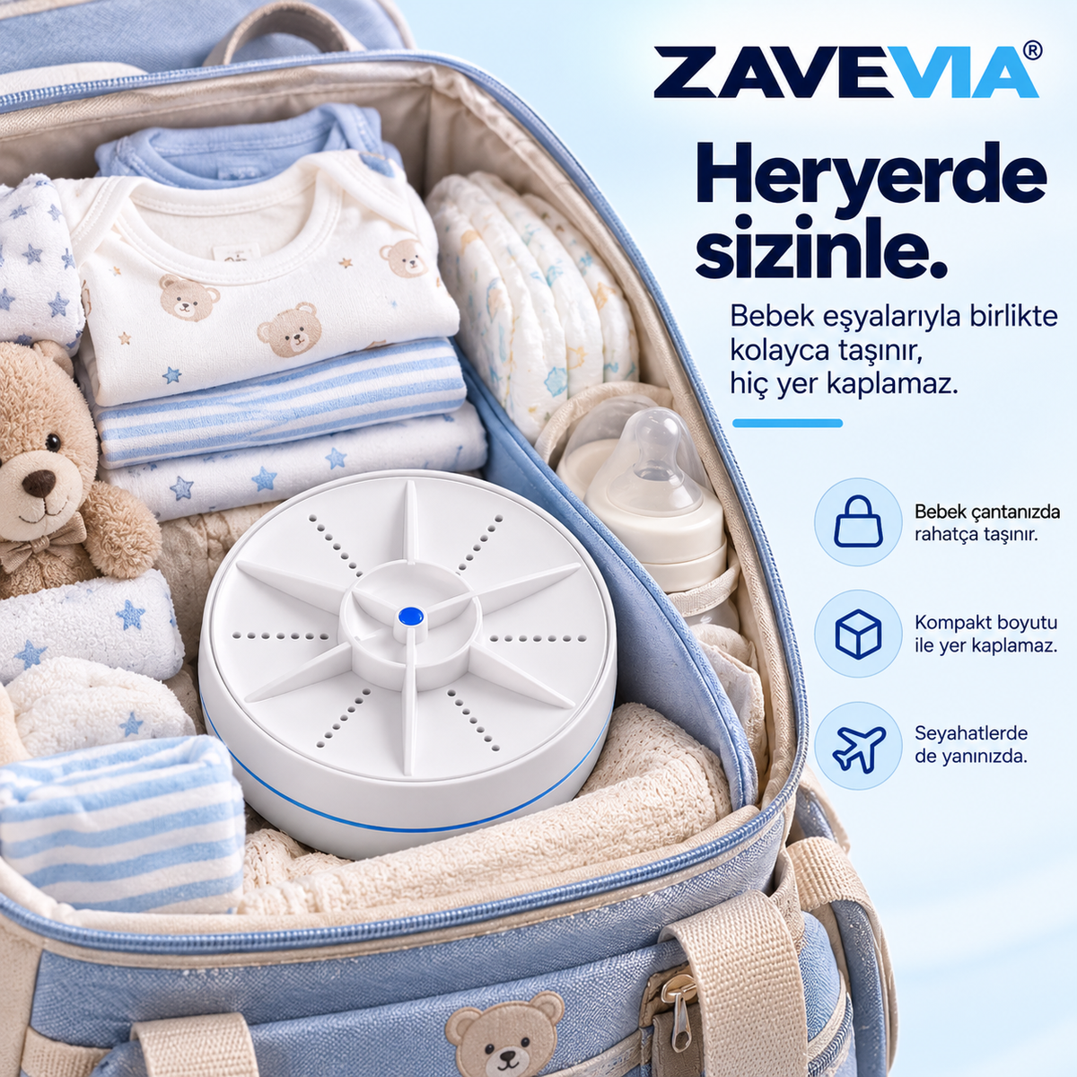 ZAVEVIA – Kompakt Taşınabilir Yıkama Makinesi